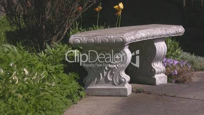 Closeup of a stone bench