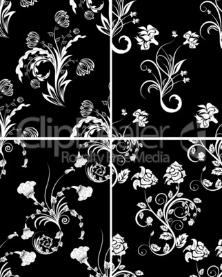 seamless floral backgrounds set