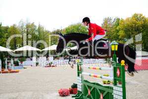 DONETSK, UKRAINE - SEPTEMBER 12: Competitor at the International jumping competition CSI3, on September 12, 2009 in Donetsk, Ukraine