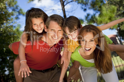 Modern Family Having Fun In A Park