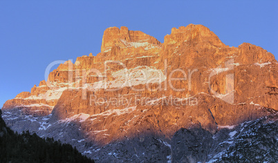 Dolomites Mountains at Sunset, Italy, February 2007