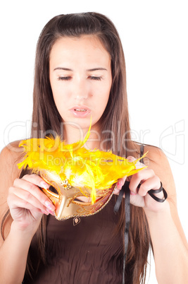 Woman in carnival mask