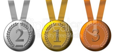 illustration gold, silber und bronze medaille