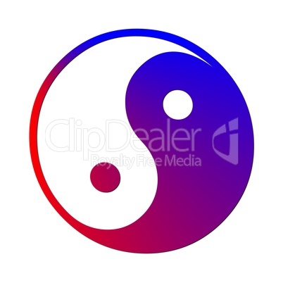 illustration eines bunten ying yang symbols