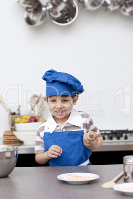 Little child ready to bake