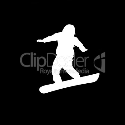 Silhouette eines Snowboarders