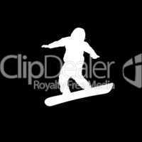 Silhouette eines Snowboarders