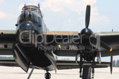 Avro Lancaster bomber. Front wiev.