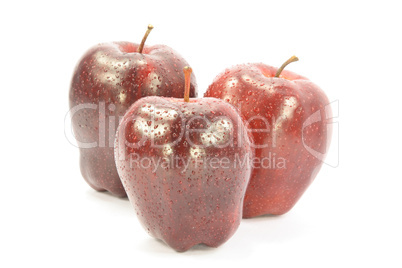 Red Apples and water drops.