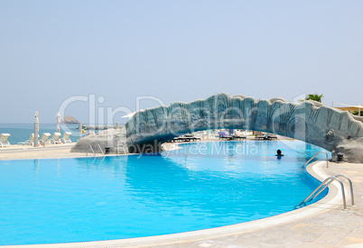 Swimming pool at hotel recreation area, Fujeirah, UAE