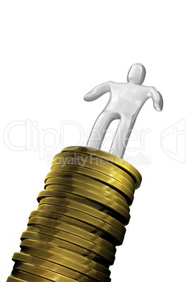 Succes man with coins