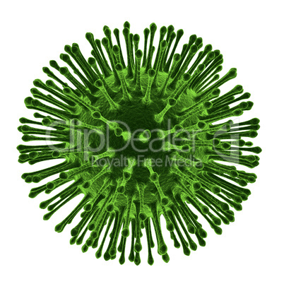 Virus closeup under microscope