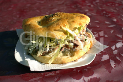 Turkish doener kebab sandwich