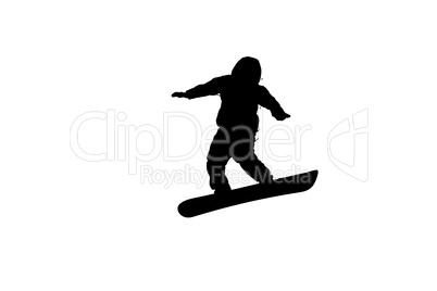 Silhouette eines Snowboarders