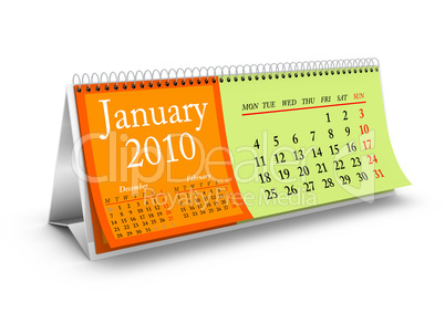 January 2010 Desktop Calendar