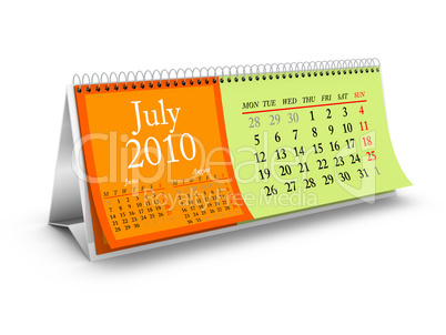 July 2010 Desktop Calendar