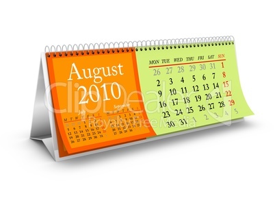 August 2010 Desktop Calendar