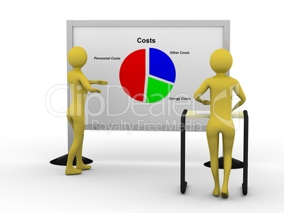 Businessman presenting pie chart