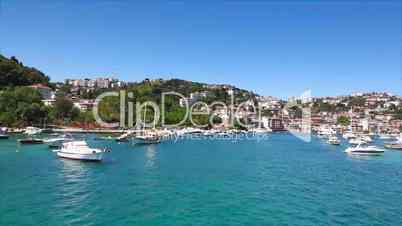 Boats in quiet Bosporus marina