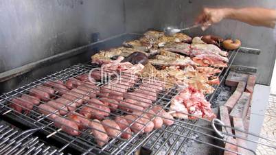 Barbecue grill in summer
