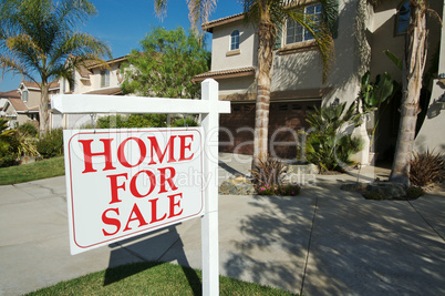 Home For Sale Sign & New Home