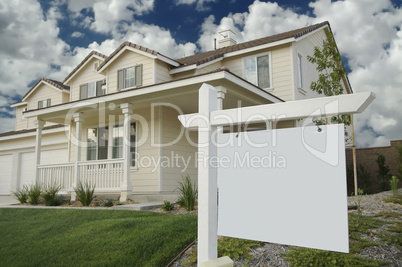 Blank Real Estate Sign & Home