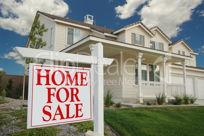 Home For Sale Sign & New Home