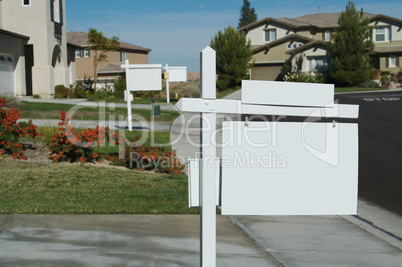 Blank Real Estate Sign & New Home