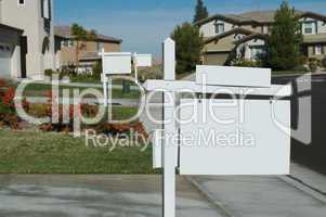 Blank Real Estate Sign & New Home