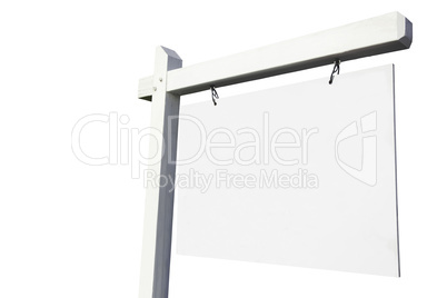 Blank White Real Estate Sign