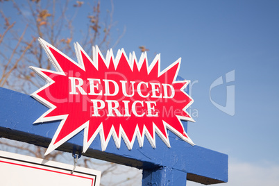 Red Reduced Price Burst Sign