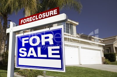 Foreclosure For Sale Real Estate Sign and House