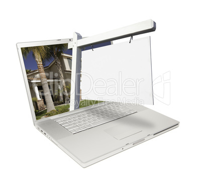 Blank Real Estate Sign & Laptop