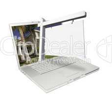 Blank Real Estate Sign & Laptop