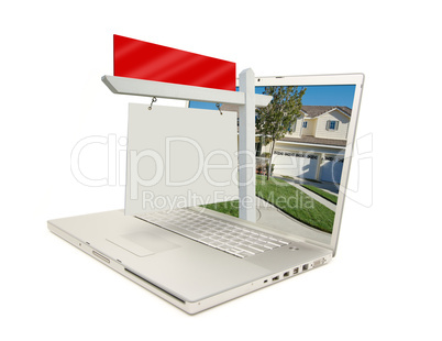 Blank Real Estate Sign & Laptop