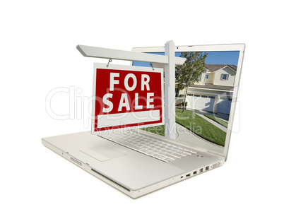 Red For Sale Sign on Laptop