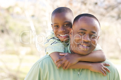 Man and Child Having Fun