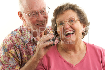 Senior Couple and Cell Phone