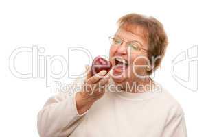 Attractive Senior Woman with Apple.