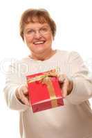 Attractive Senior Woman with Gift.