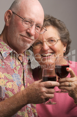 Happy Senior Couple Toasting