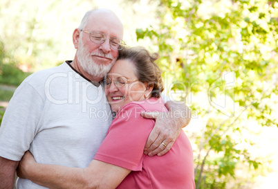 Loving Senior Couple Outdoors