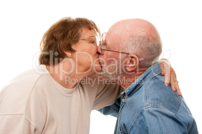 Affectionate Senior Couple Kissing