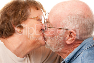 Affectionate Senior Couple Kissing