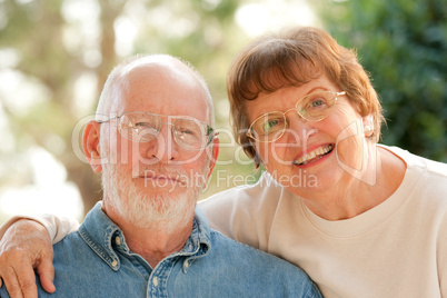 Happy Senior Couple Outdoor Portrait