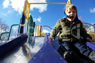 Boy on slide