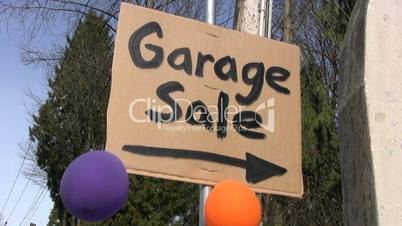 Garage Sale Sign With Balloons