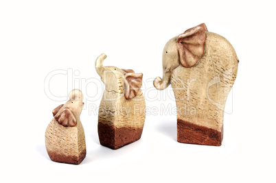 ceramic elephants family