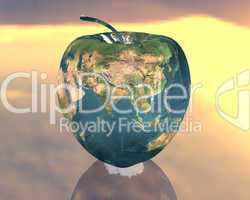 Apfel mit Weltmuster