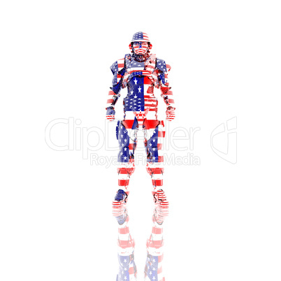 3d soldier in a gas mask isolated on a white